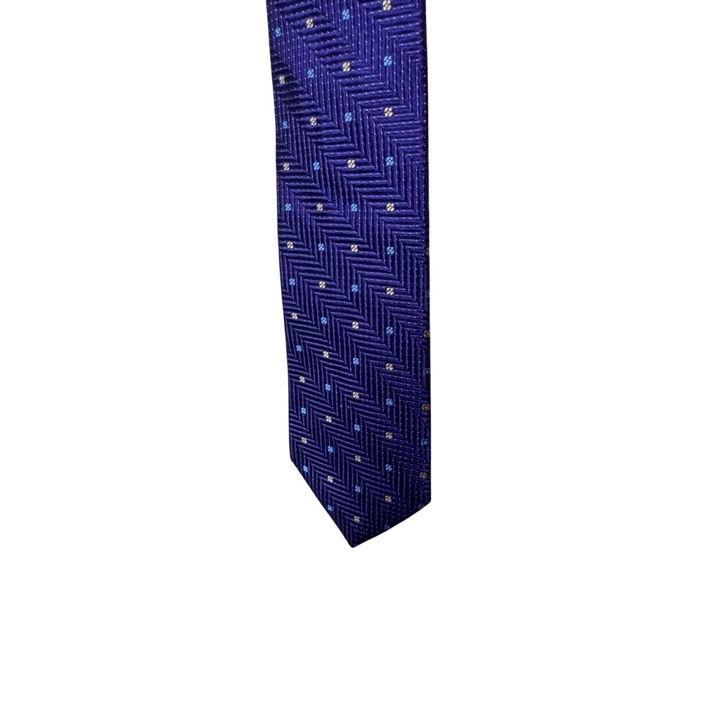 Rochester Tie Mens One Size Purple 100% Silk Herringbone Woven Classic Necktie